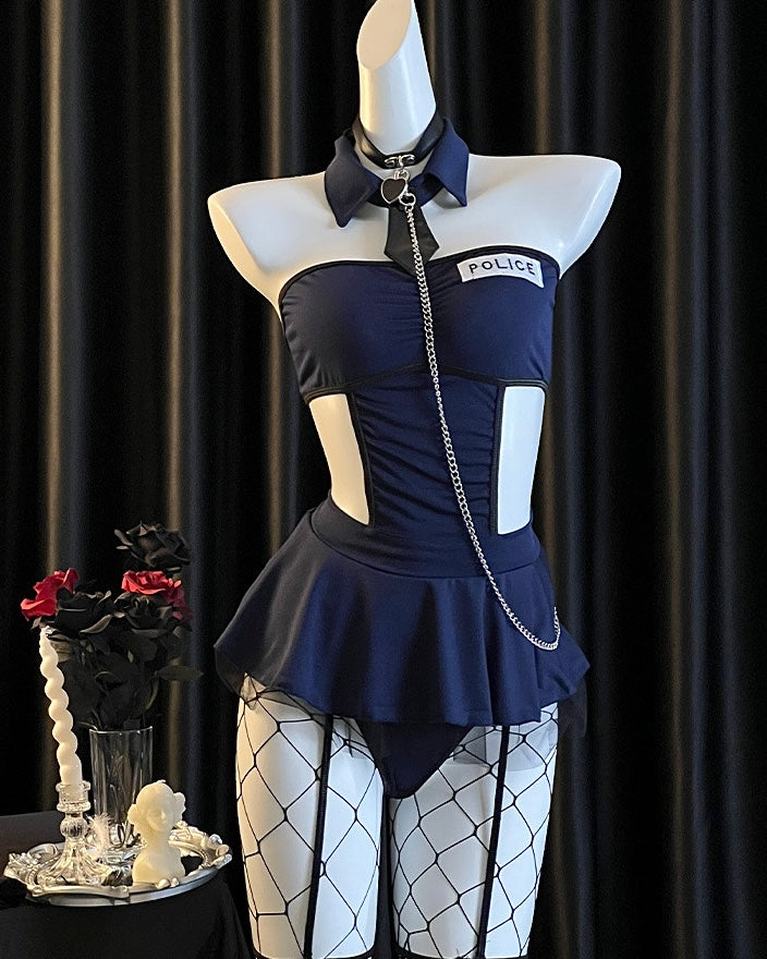 Leave Me Defenceless Bodysuit Police Costume Lingerie Set