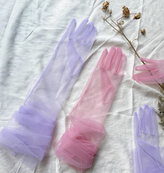 Long Sheer Tulle Gloves