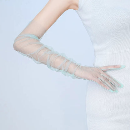 Long Sheer Tulle Gloves