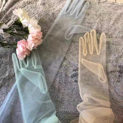 Long Sheer Tulle Gloves