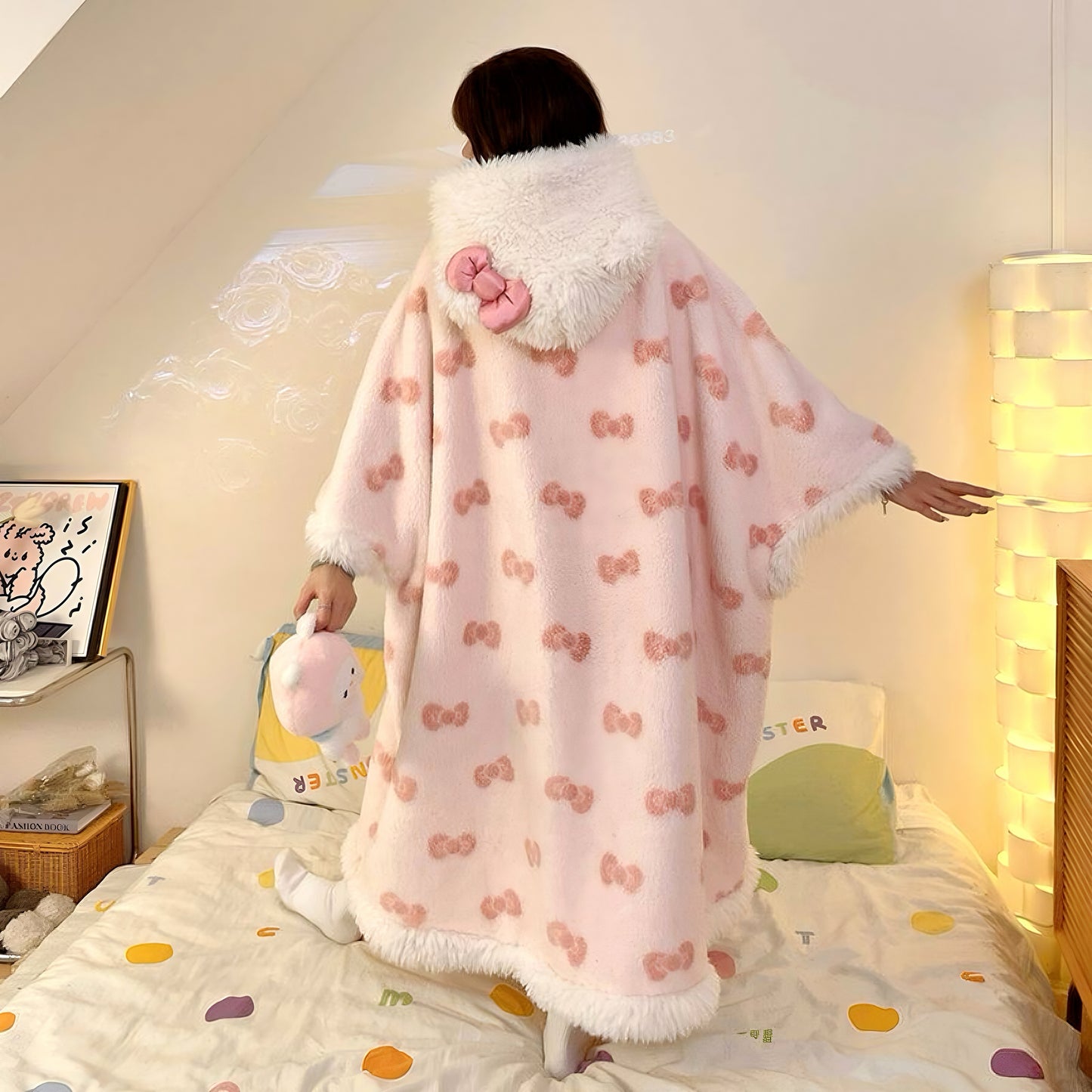 Hello Kitty Plush Cozy Fleece Blanket Hoodie