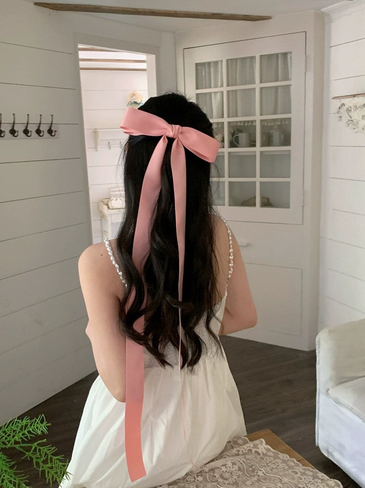 Long Ribbon Bow Hair Clip