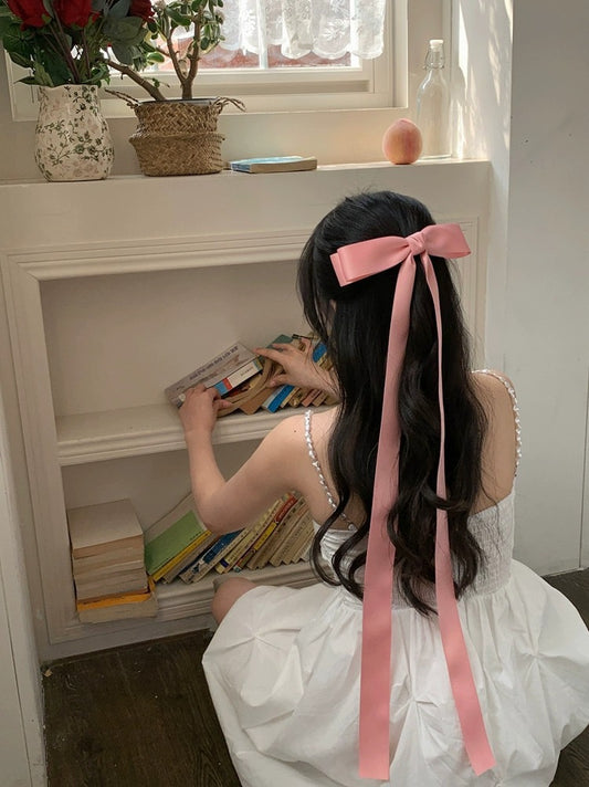 Long Ribbon Bow Hair Clip