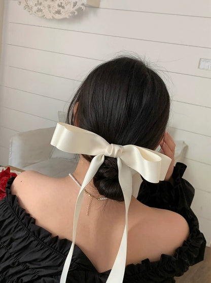 Long Ribbon Bow Hair Clip