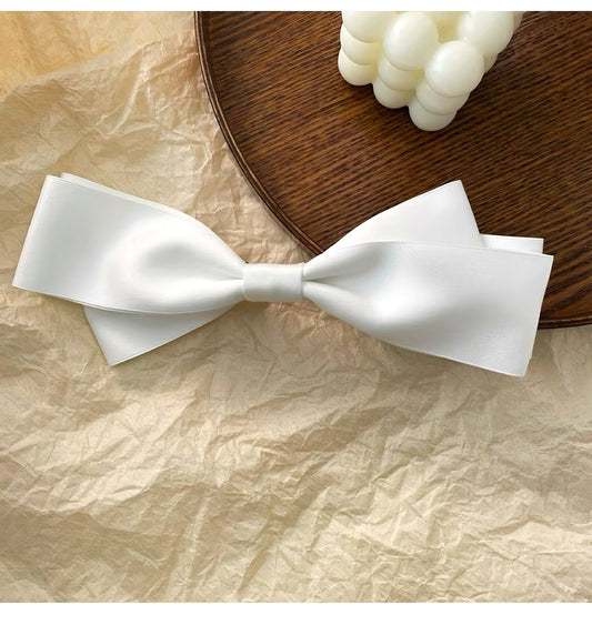 Slim Satin Bow Hair Clip