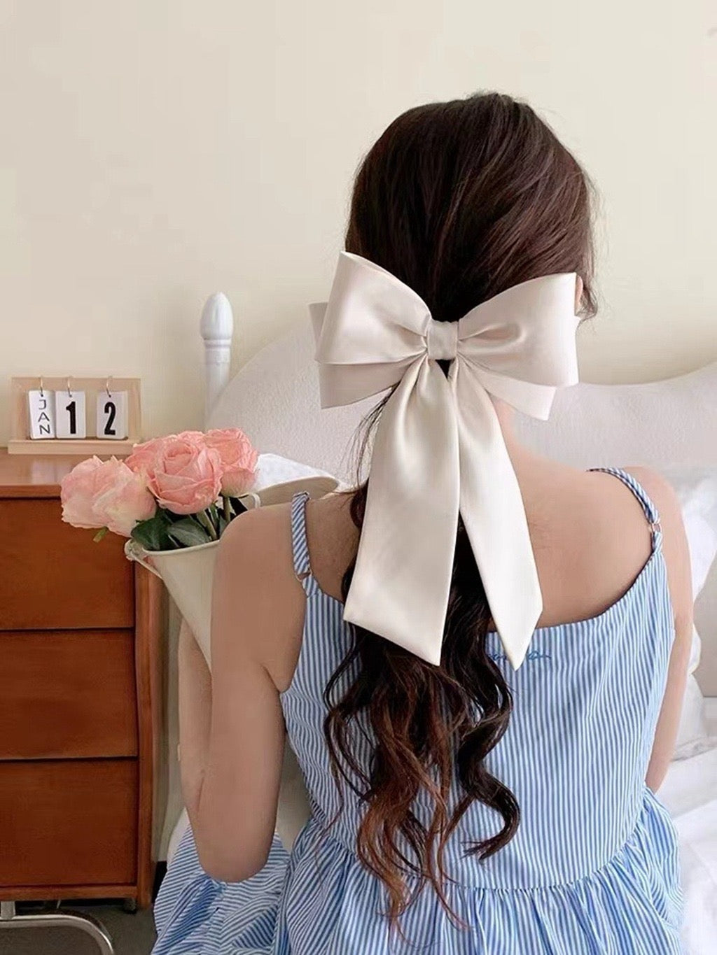 Puffy Ribbon Satin Bow Hair Clip