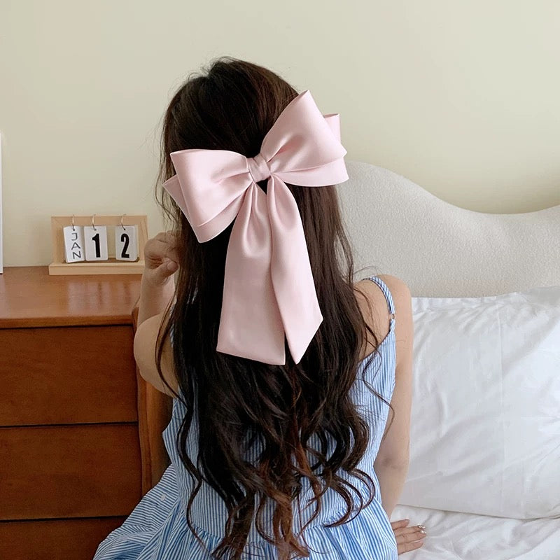 Puffy Ribbon Satin Bow Hair Clip