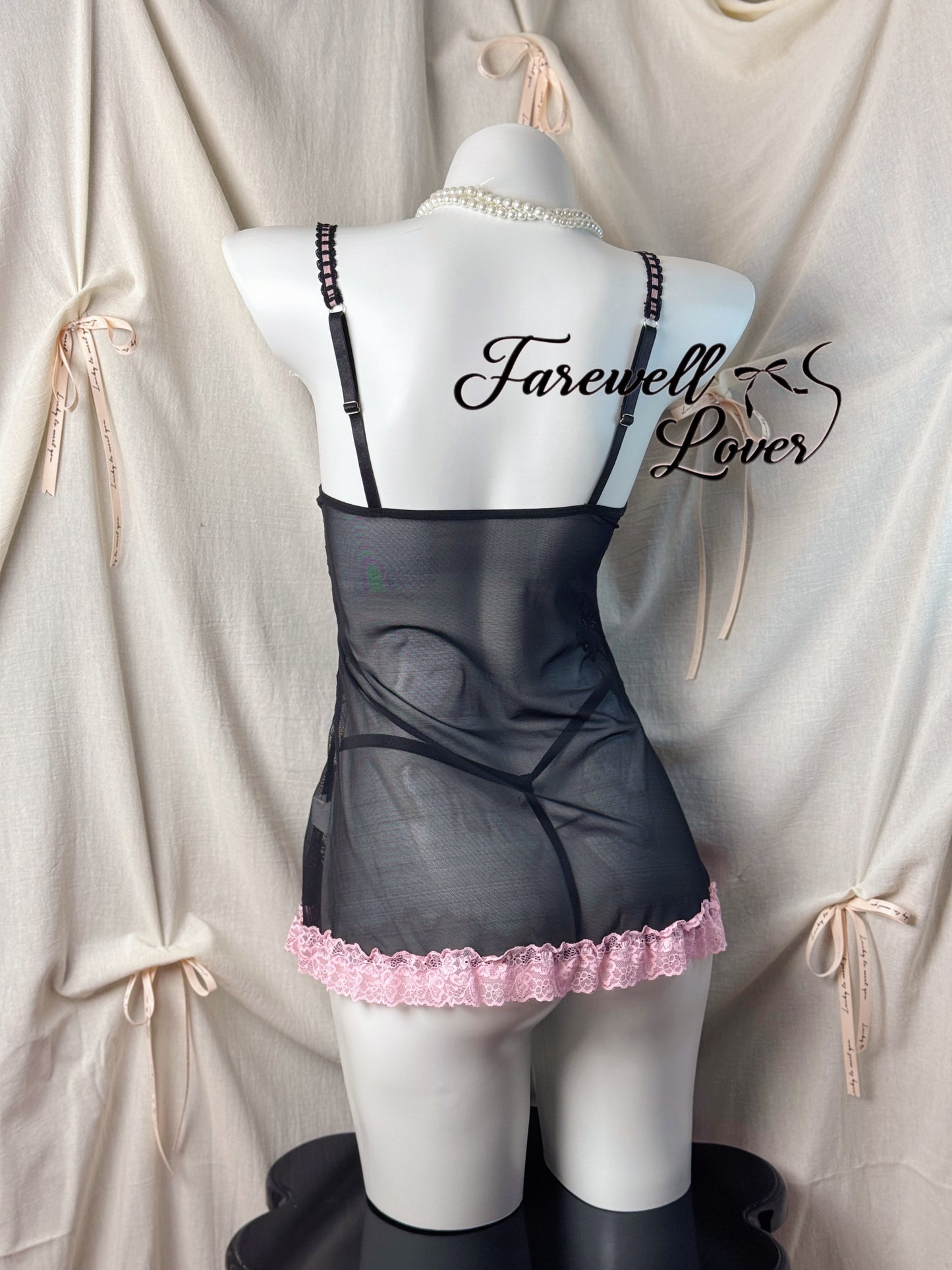 Coquette Love Lace Bow Underwired Slip Lingerie