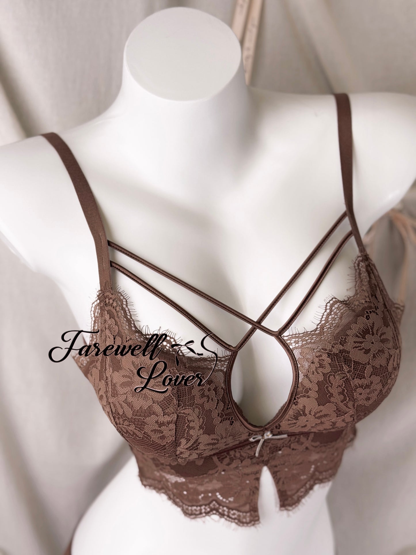 Caramel Macchiato Add-2-cups Padded Lace Bra Set