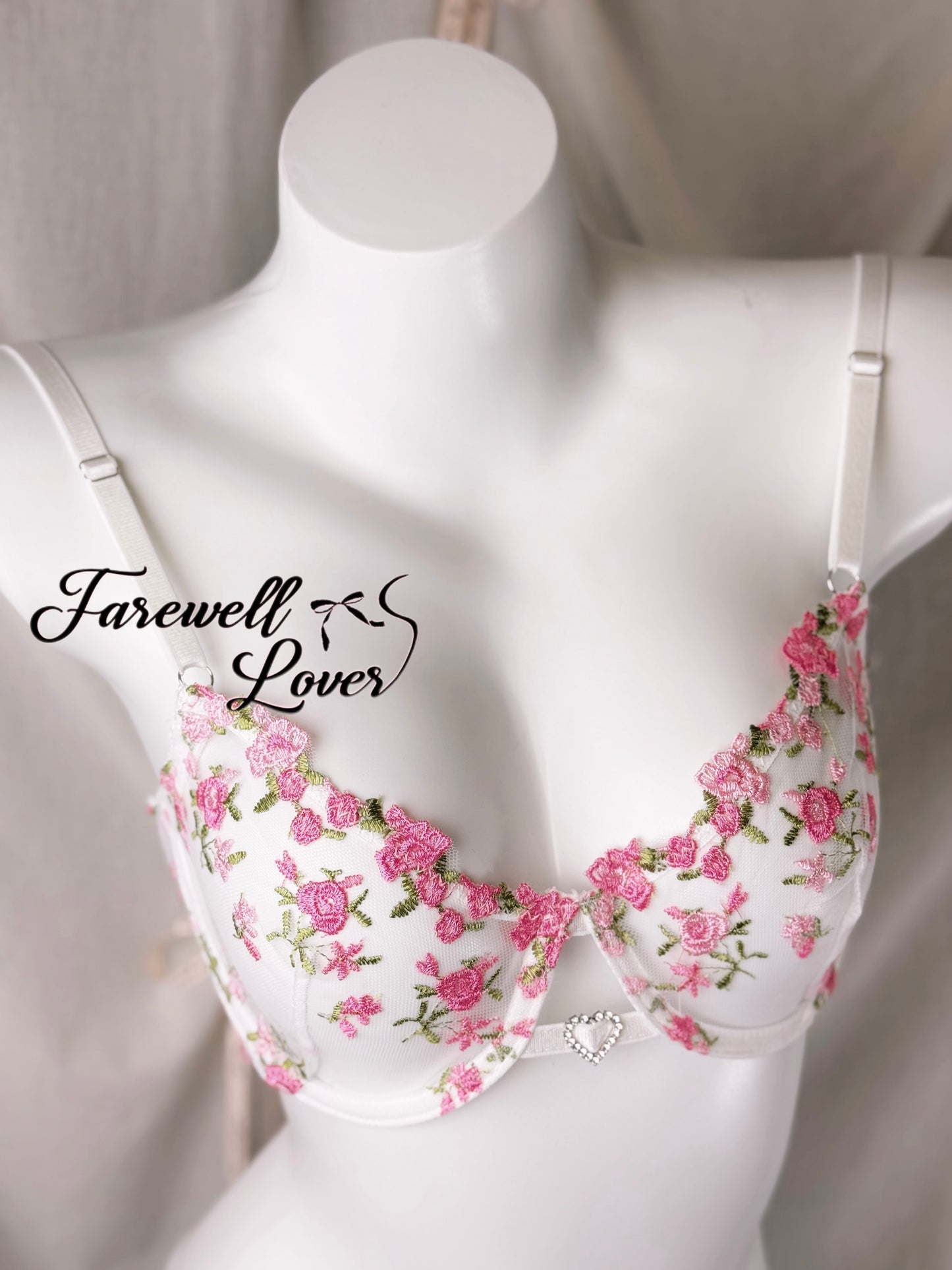 Cherry Blossom Mesh See-through Lingerie Set