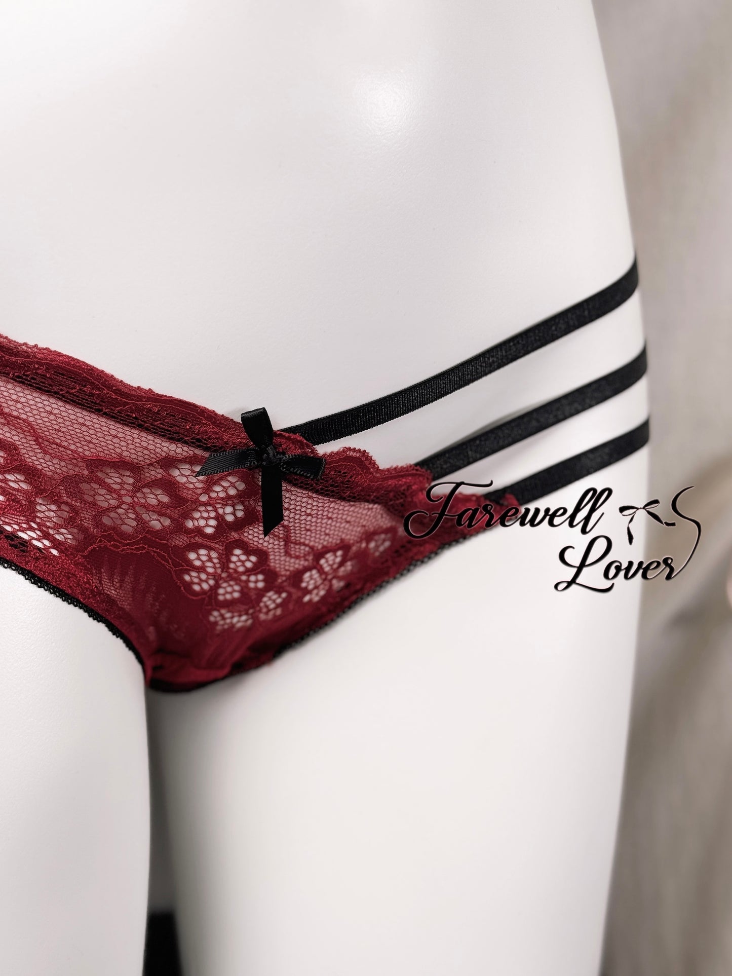 Red Wine Lace Bra Set