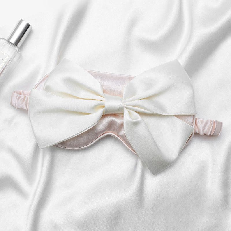 Bow Satin Sleep Mask with Elastic Strap