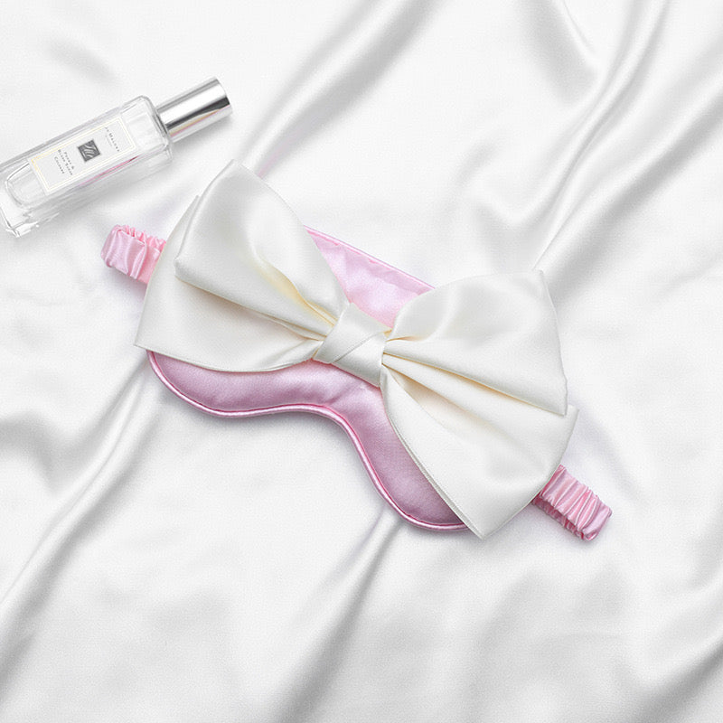 Bow Satin Sleep Mask with Elastic Strap